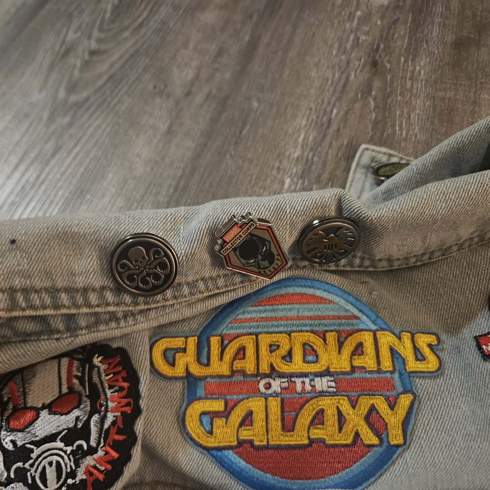 Denim Jacket with Colorful Patches - Picture 3 of 7